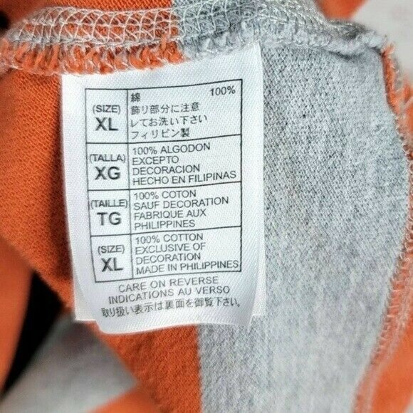 Disneyland Resort Polo Shirt Gray XL Orange Stripe Collar Short Sleeve Golf - Picture 6 of 6